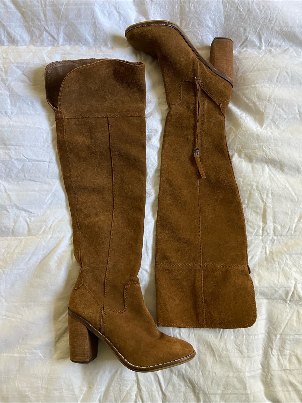 Steve Madden Suede Over-the-Knee Boots in Chestnut Brown